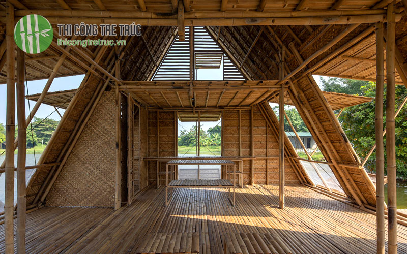 Thi công tre trúc nhà nghỉ mát