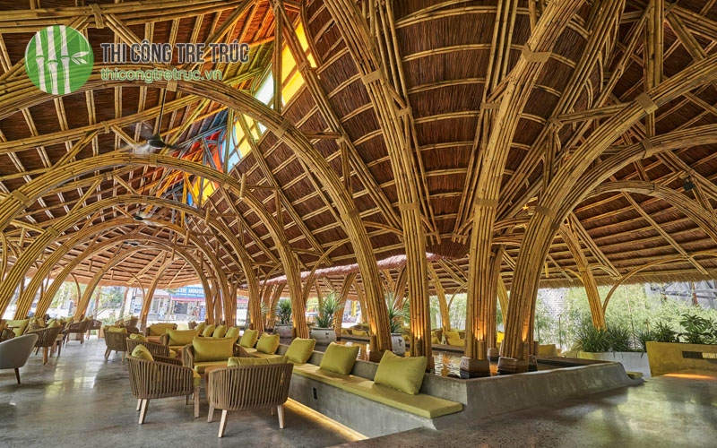 Thi công quán cafe bằng tre