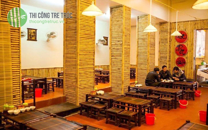 Hướng dẫn ốp tre trúc lên tường trang trí quán ăn