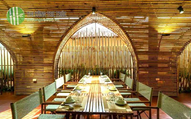 Hướng dẫn ốp tre trúc lên tường trang trí quán ăn