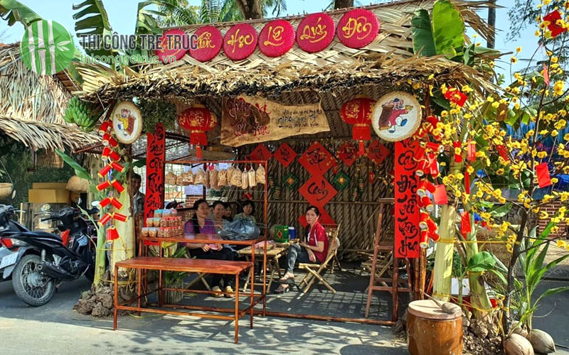 Hướng dẫn làm gian hàng chợ quê bằng mây tre lá