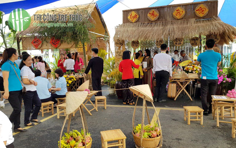 Hướng dẫn làm gian hàng chợ quê bằng mây tre lá