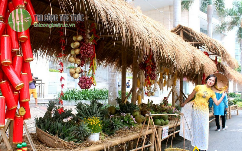 Hướng dẫn làm gian hàng chợ quê bằng mây tre lá