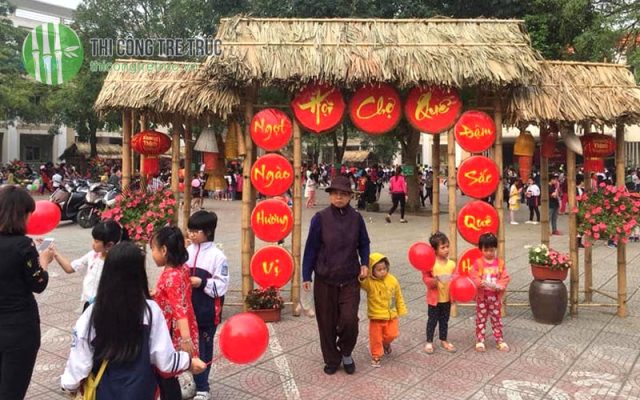 Hướng dẫn làm gian hàng chợ quê bằng mây tre lá