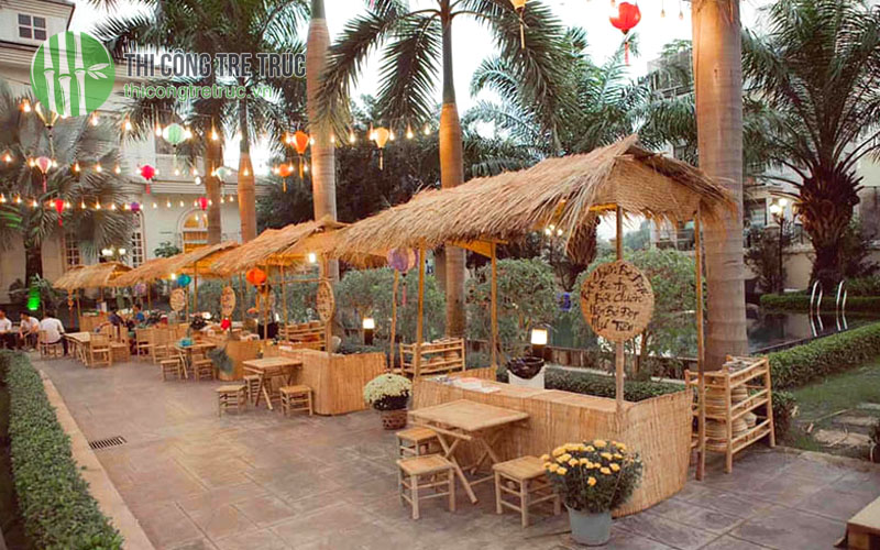 Hướng dẫn làm gian hàng chợ quê bằng mây tre lá