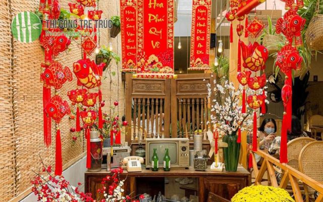 Ý tưởng trang trí ngày Tết cổ truyền bằng tre trúc