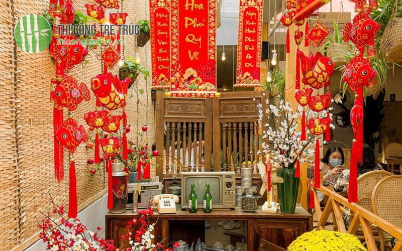 Ý tưởng trang trí ngày Tết cổ truyền bằng tre trúc