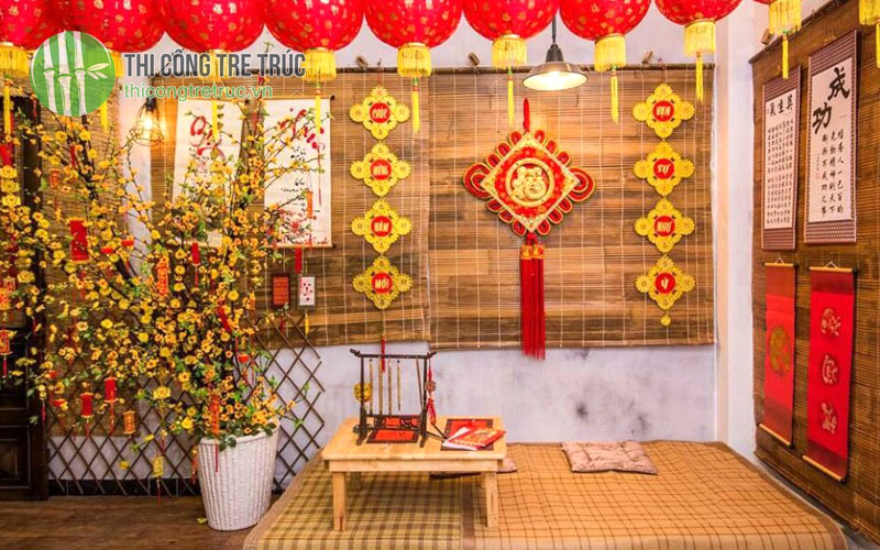 Ý tưởng trang trí ngày Tết cổ truyền bằng tre trúc